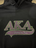 Alpha Kappa Alpha Rhinestone Bling Velour Lined Hoodie