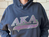 Alpha Kappa Alpha Rhinestone Bling Velour Lined Hoodie