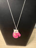 Breast Cancer Awareness FIGHT Bling Boxing Glove Necklace