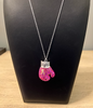 Breast Cancer Awareness FIGHT Bling Boxing Glove Necklace