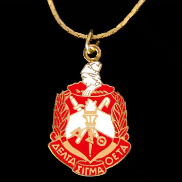 Delta Sigma Theta Shield Golden Necklace