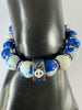 Zeta Phi Beta ZPB Blue & White Sodalite Beads Elastic Bracelet