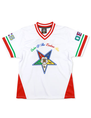 OES Eastern Star Football Jersey White & Red