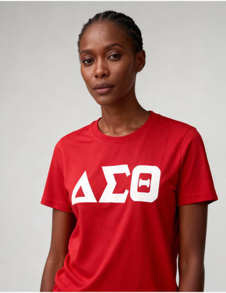 Delta Sigma Theta ΔΣΘ Glitter Dri Fit Tee Red