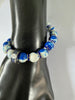 Zeta Phi Beta ZPB Blue & White Sodalite Beads Elastic Bracelet