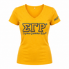 Sigma Gamma Rho ΣΓΡ Luxury Embroidered T-Shirt With 1922 Sleeve Gold