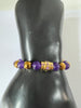 Omega Psi Phi Natural Stone And Golden Bead Bracelet Purple and Gold