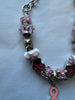 Breast Cancer Awareness Bling Ribbon Charm Bracelet