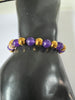 Omega Psi Phi Natural Stone And Golden Bead Bracelet Purple and Gold