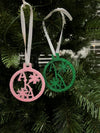 Alpha Kappa Alpha Bling Glitter Christmas Ornaments