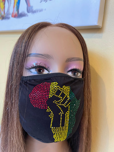 Africa Bling Rhinestone Face Mask