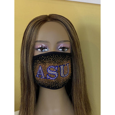 Albany State University Bling Face Mask with Filter Pocket and Filter
