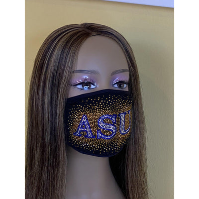 Albany State University Bling Face Mask with Filter Pocket and Filter