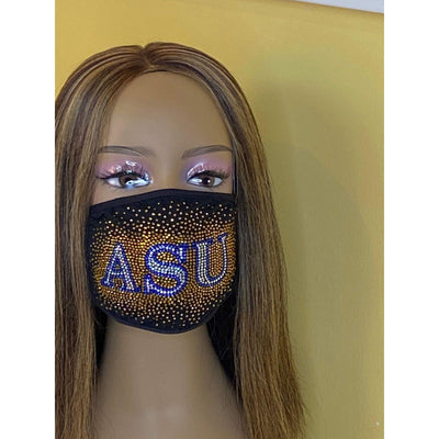 Albany State University Bling Face Mask with Filter Pocket and Filter