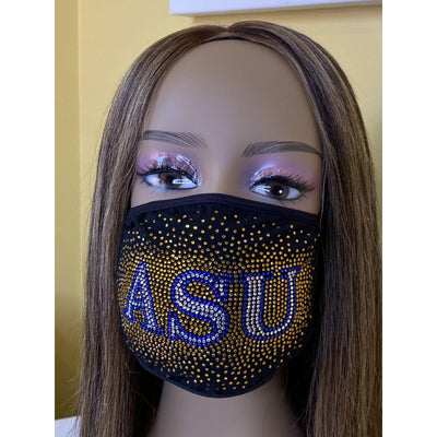 Albany State University Bling Face Mask with Filter Pocket and Filter