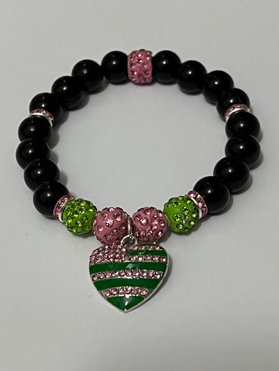AKA Kamala Harris Heart Of America Bling Black Pearl Bracelet