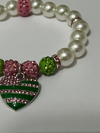 AKA Kamala Harris Heart Of America Bling Pearl Bracelet