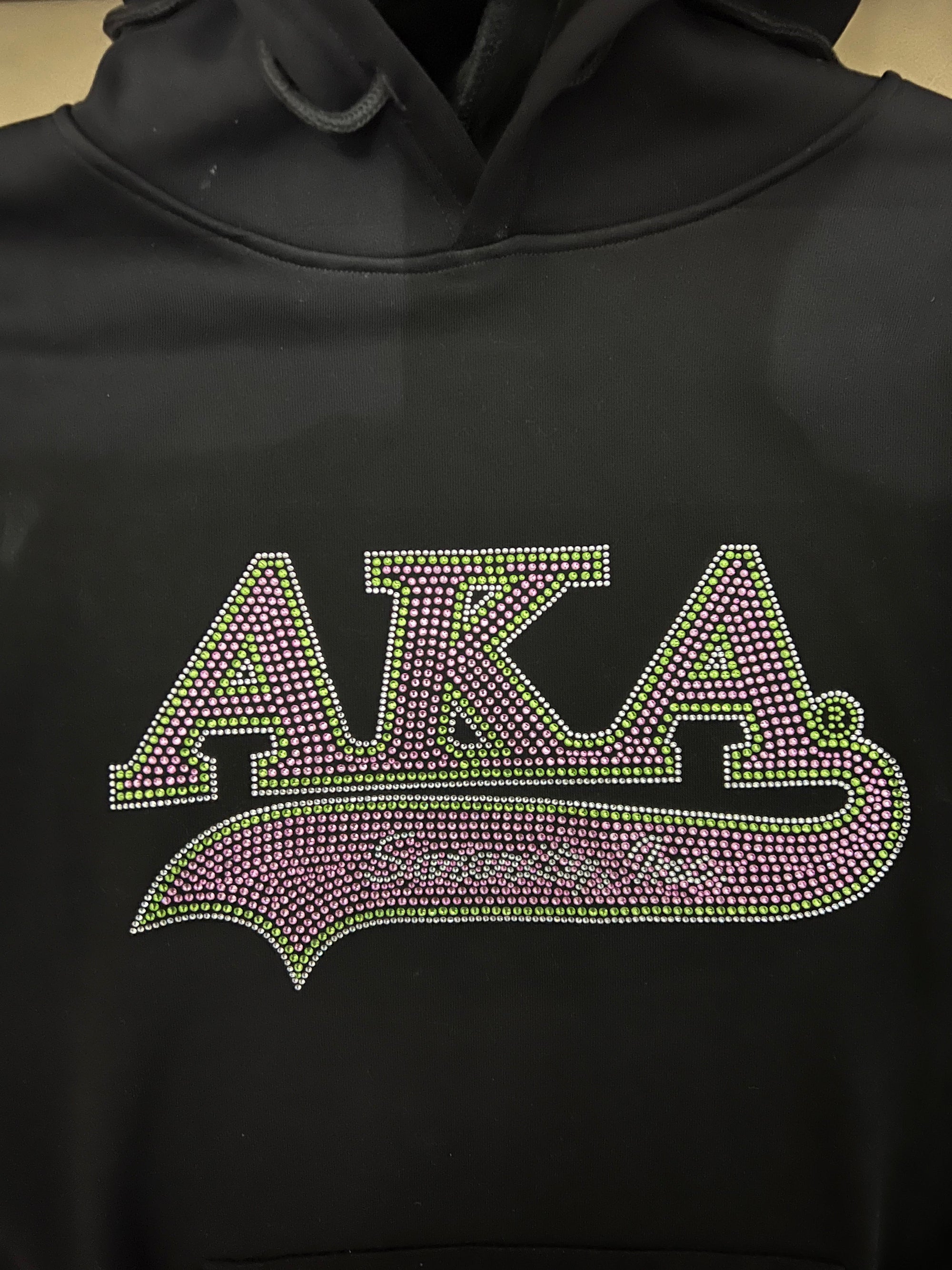 Alpha Kappa Alpha 1908 Bling Rhinestone Hoodie Rhinestone Bling D9 Greeks