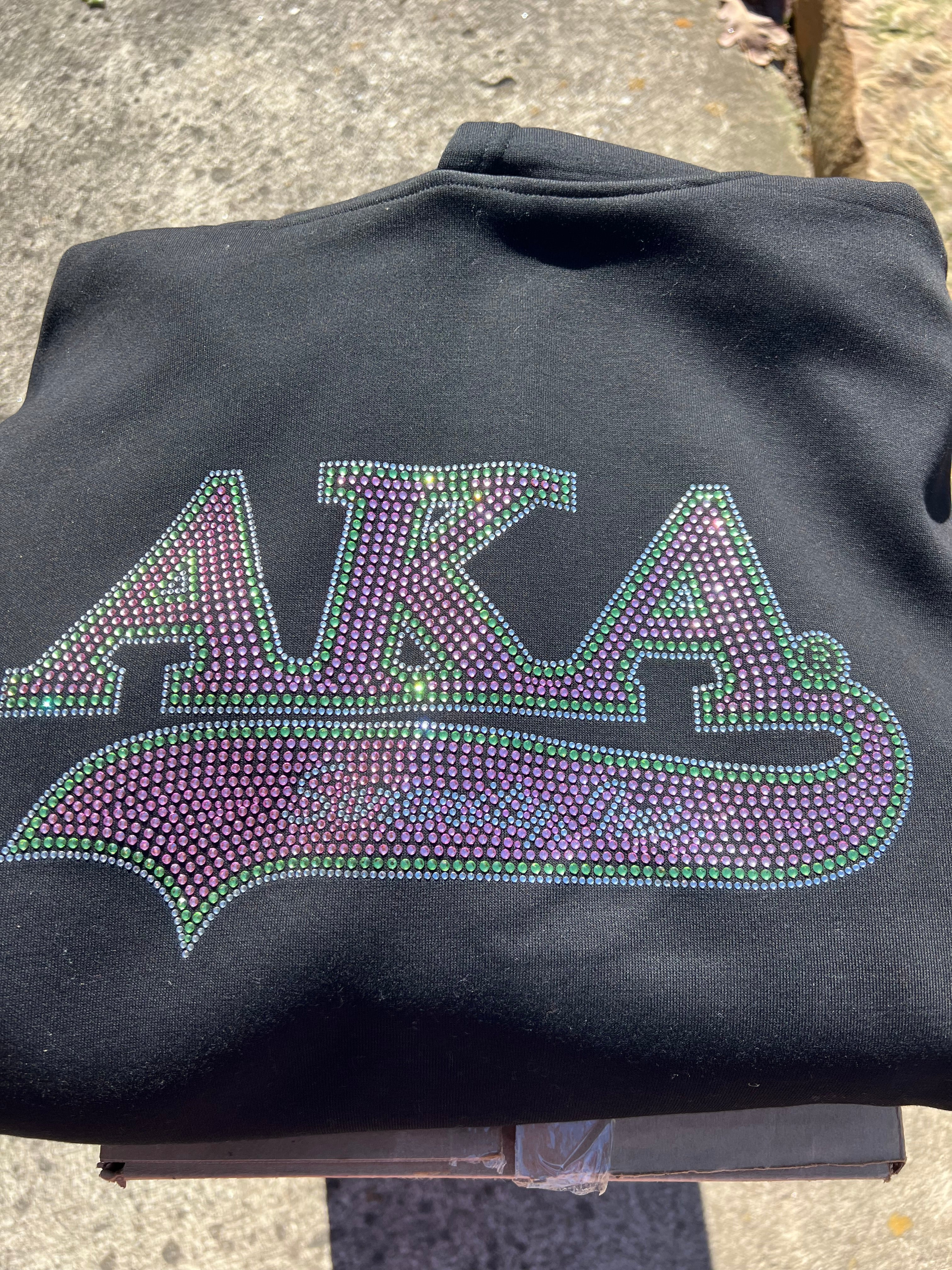 Alpha Kappa Alpha Rhinestone Bling Velour Lined Hoodie – D9 Greeks