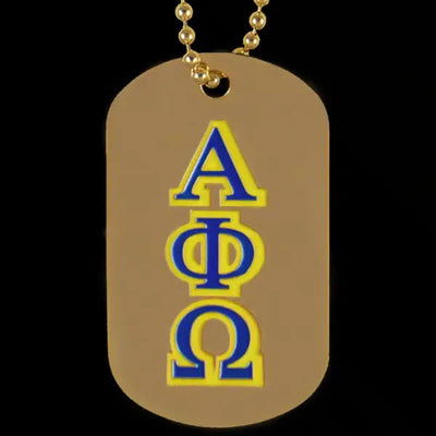 Alpha Phi Omega Double Side Dog Tag Necklace