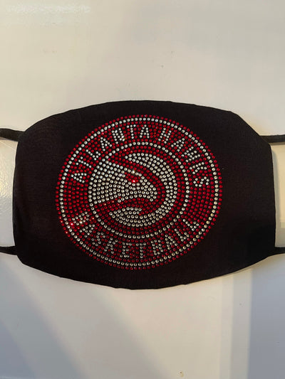 Atlanta Hawks Rhinestone Bling Face Mask Washable