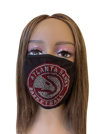 Atlanta Hawks Rhinestone Bling Face Mask Washable