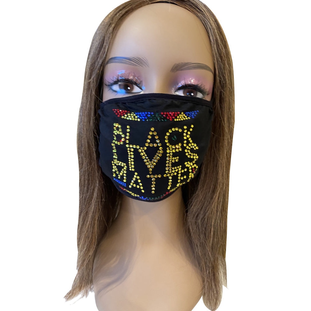 Black Lives Matter Bling Multicolor Face Mask