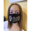 Black Lives Matter Mask with Fist AB Color Crystals Front Logo