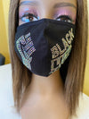 Black Lives Matter Mask with Fist Crystal Clear