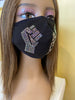 Black Lives Matter Mask with Fist Crystal Clear