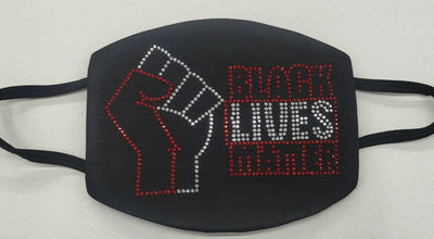 Black Lives Matter Red Rhinestone Bling Face Mask