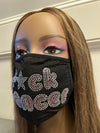 Breast Cancer Awareness F*ck Cancer Bling Face Mask Rhinestone