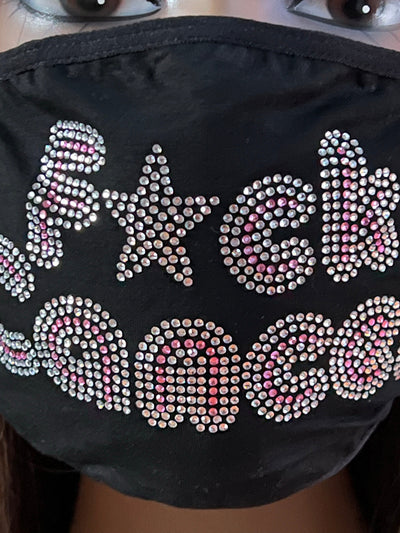 Breast Cancer Awareness F*ck Cancer Bling Face Mask Rhinestone