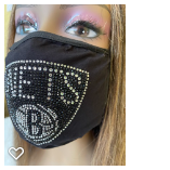 Brooklyn Nets Rhinestone Bling Face Mask Washable