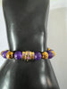 Omega Psi Phi Natural Stone And Golden Bead Bracelet Purple and Gold