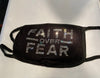 Christian Faith Over Fear Rhinestone Bling Face Mask Clear Crystal