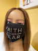 Christian Faith Over Fear Rhinestone Bling Face Mask Clear Crystal