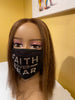 Christian Faith Over Fear Rhinestone Bling Face Mask Clear Crystal