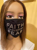 Christian Faith Over Fear Rhinestone Bling Face Mask Clear Crystal