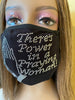 Christian There’s Power In A Praying Woman Rhinestone Bling Face Mask