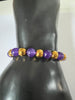 Omega Psi Phi Natural Stone And Golden Bead Bracelet Purple and Gold