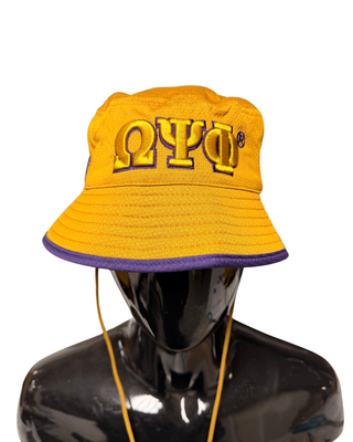 Omega Psi Phi Flexfit Bucket Hat Gold