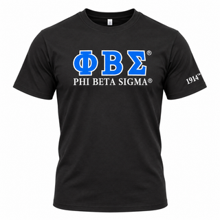 Phi Beta Sigma Luxury Embroidered Tee Black