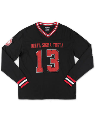 Delta Sigma Theta ΔΣΘ Glitter Long Sleeve Jersey Black