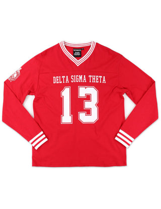 Delta Sigma Theta ΔΣΘ Glitter Long Sleeve Jersey Red