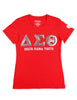 Delta Sigma Theta ΔΣΘ Sequin Patch Tee Red
