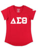Delta Sigma Theta ΔΣΘ V Neck Glitter Tee Red