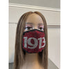 Delta Sigma Theta 1913 Full Rhinestone Bling Face Mask Red