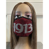 Delta Sigma Theta 1913 Full Rhinestone Bling Face Mask Red