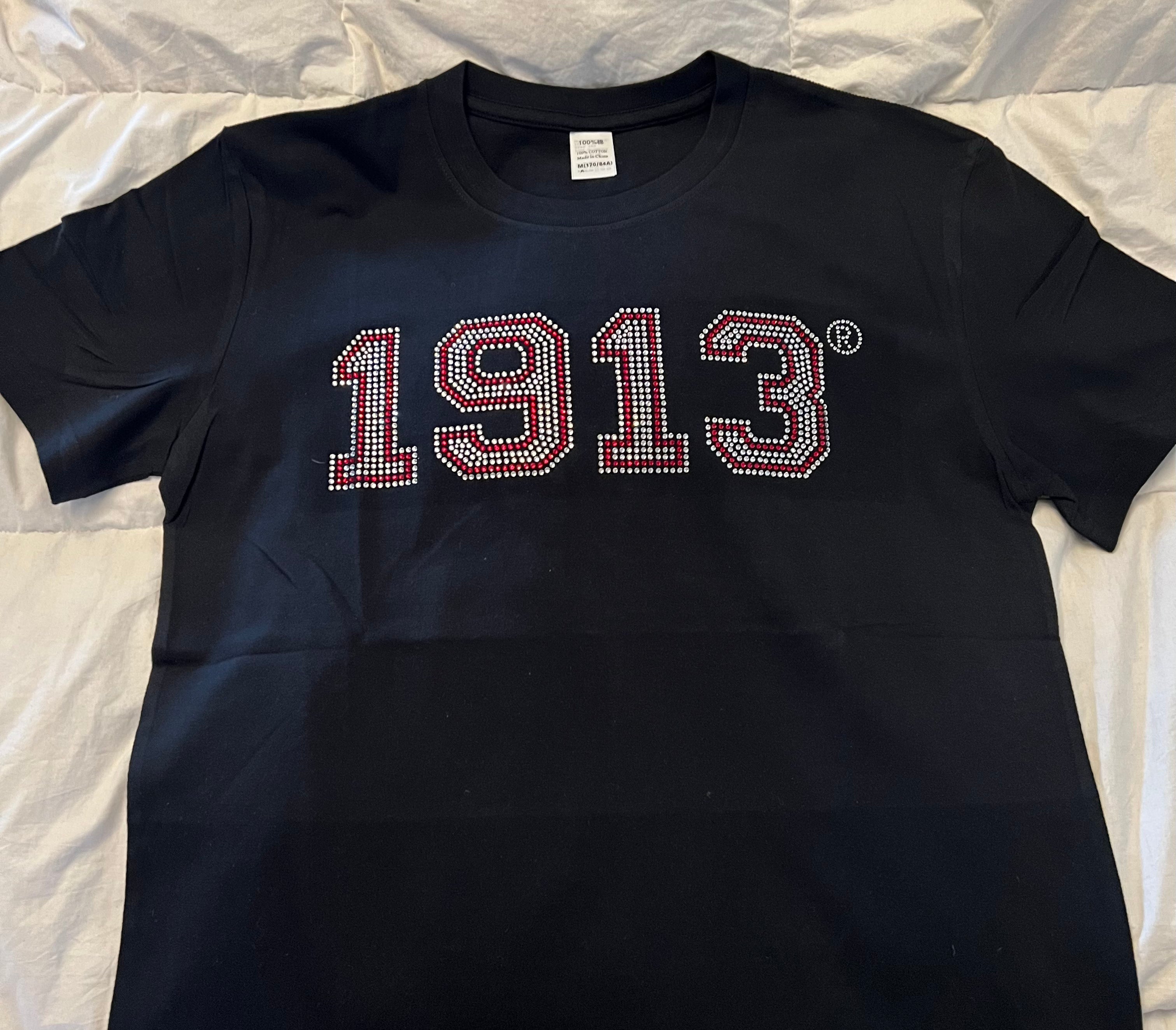 Delta Sigma Theta 1913 Rhinestone Bling Cocktail T-Shirt, image size:3023x2648